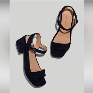 Madewell Lina Black Suede Platform Sandal
